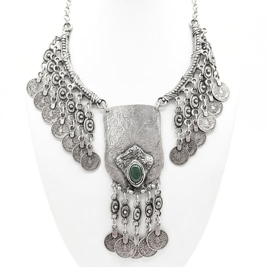 Collar cadena gargantilla zamak mujer volumen hipoalergénico plateado cierre gancho grueso eslabón diseño joyería osnor moda moderno elegante boda fiesta glamour lujo mujer diferente exclusivo vintage único arte escultura artesanía largo 