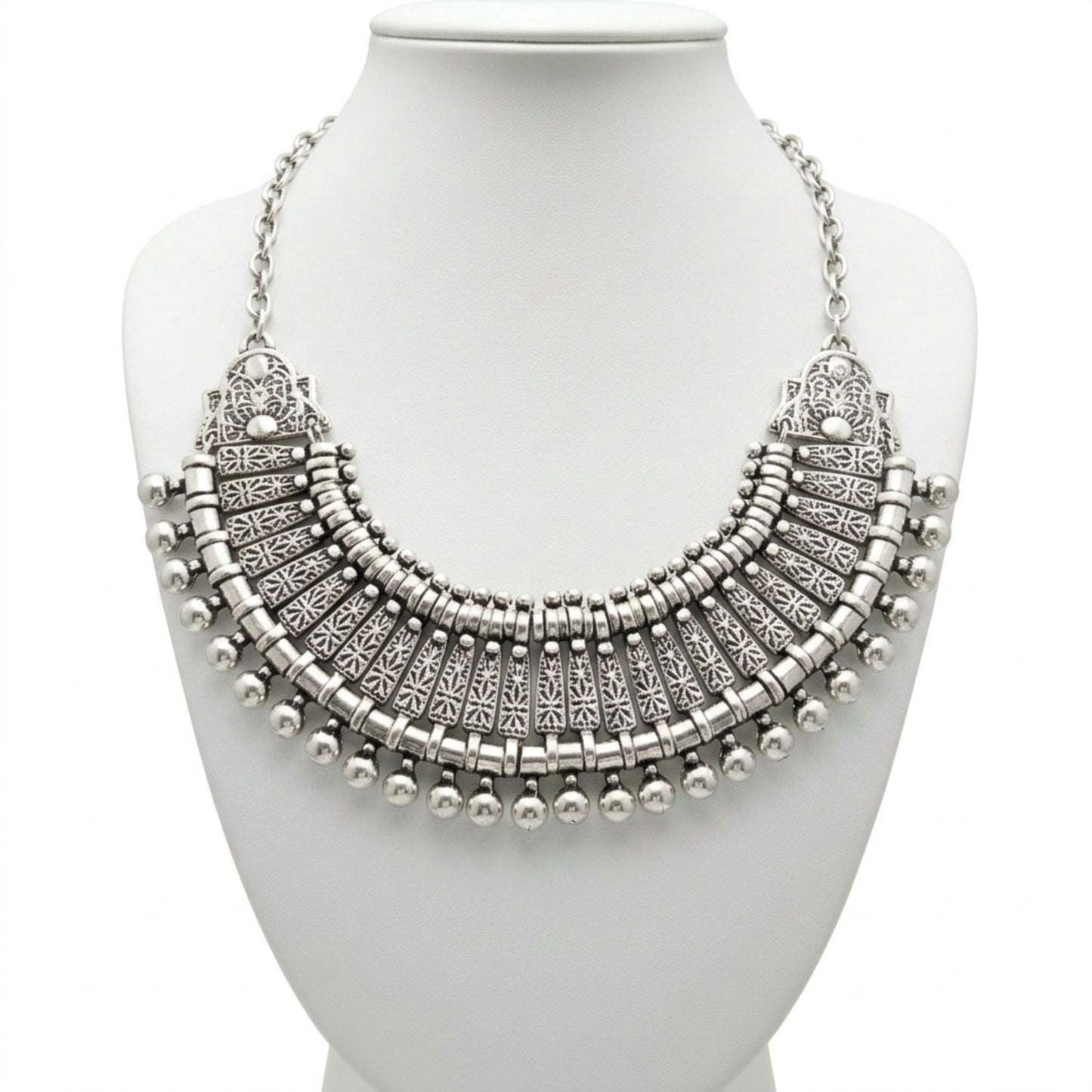 collar de mujer en zamak plateado joyeria osnor zamak