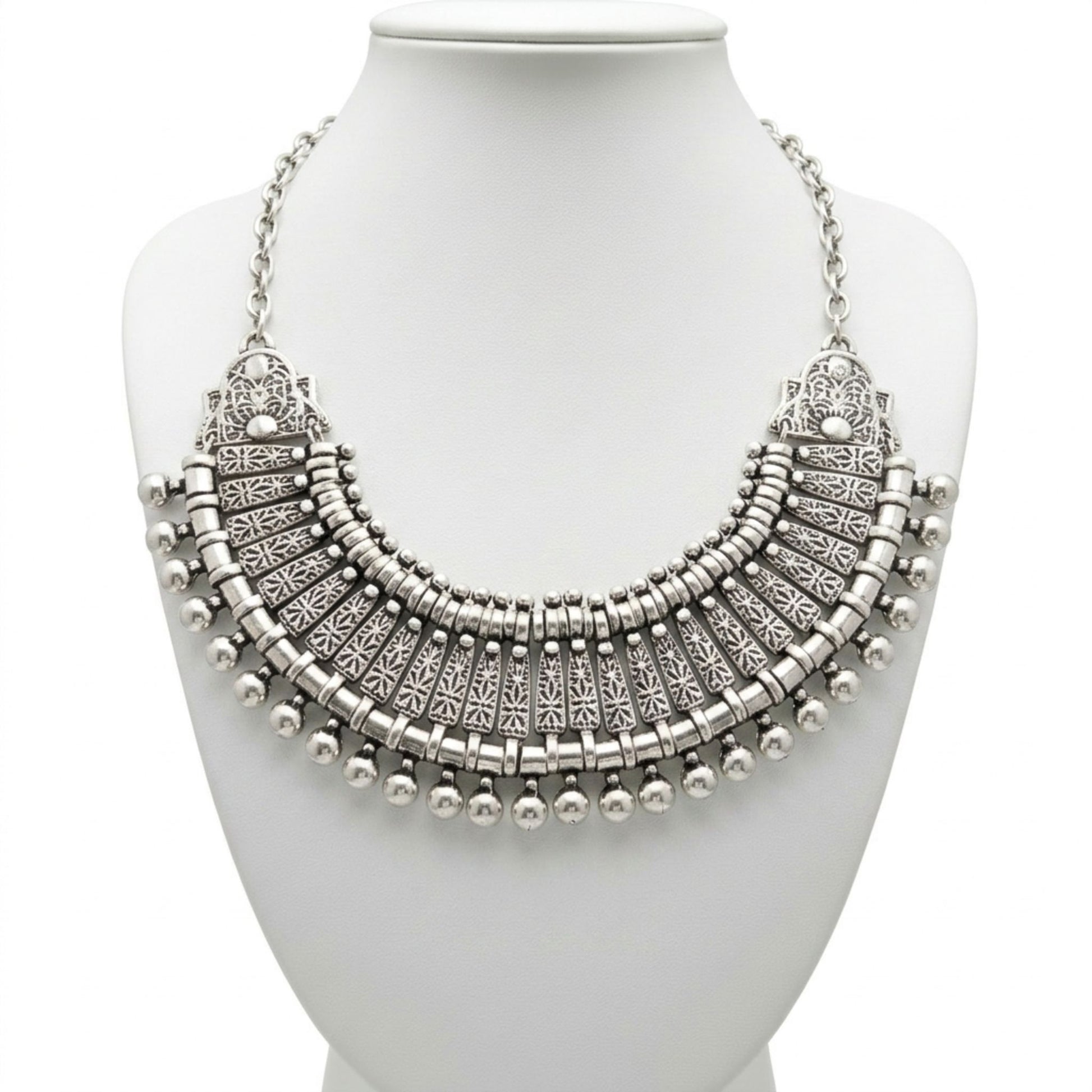collar de mujer en zamak plateado joyeria osnor zamak