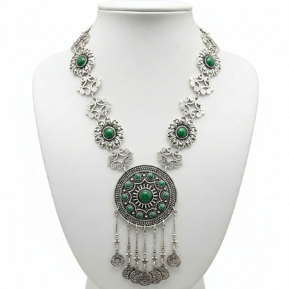 collar largo de zamak mujer circonitas verde mujer joyeria osnor zamak 
