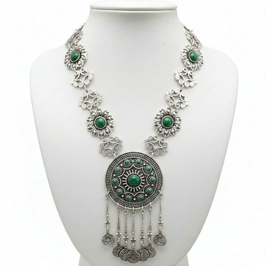 collar largo de zamak mujer circonitas verde mujer joyeria osnor zamak 