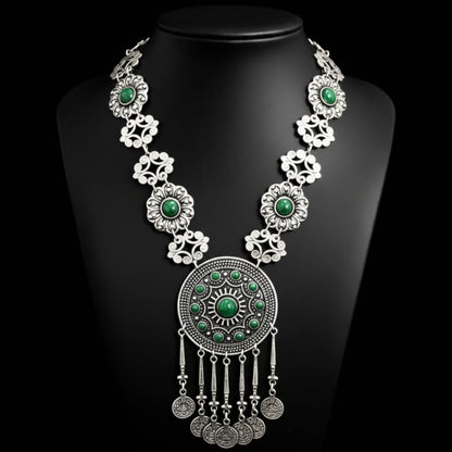 collar largo de zamak circonitas verde mujer joyeria osnor zamak 