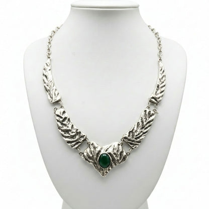 collar tipo gargantilla corto mujer piedra verde joyeria osnor zamak