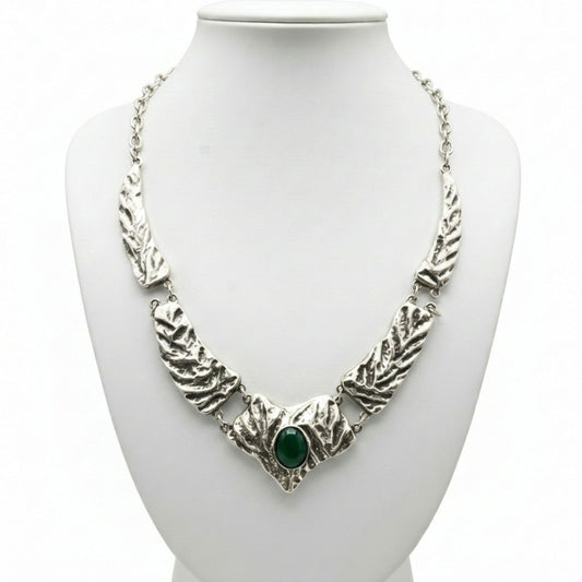 collar tipo gargantilla corto mujer piedra verde joyeria osnor zamak