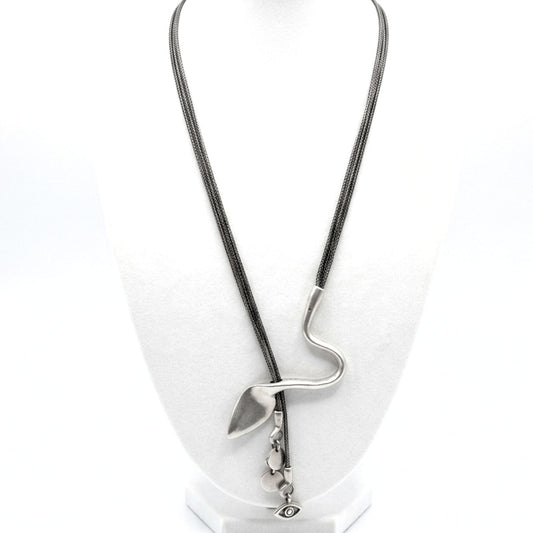 Collar de zamak mujer volumen hipoalergénico plateado aleación ajustable diseño joyería osnor moda moderno elegante boda fiesta glamour lujo exclusivo único 