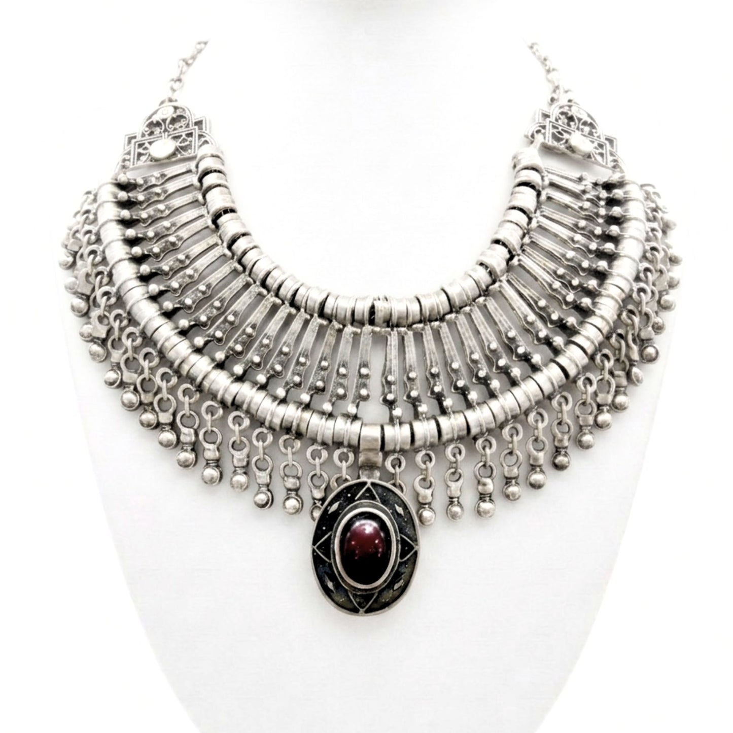 Collar de zamak mujer volumen hipoalergénico plateado aleación ajustable diseño joyería osnor moda moderno elegante boda fiesta fashion glamour lujo elegante diario exclusivo único 