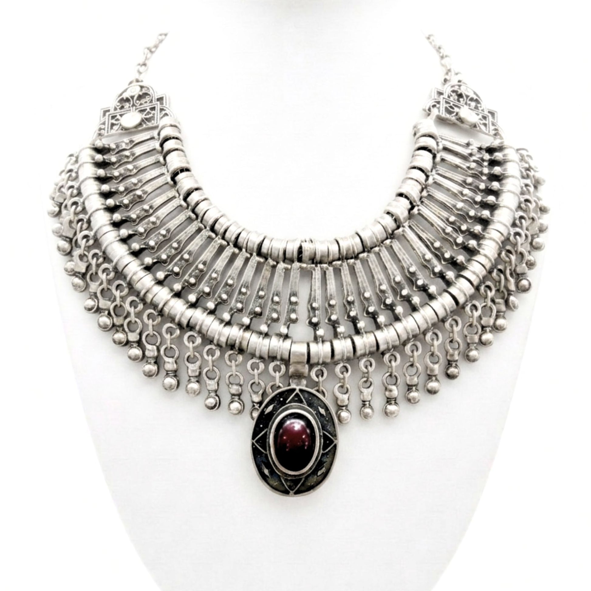 Collar de zamak mujer volumen hipoalergénico plateado aleación ajustable diseño joyería osnor moda moderno elegante boda fiesta fashion glamour lujo elegante diario exclusivo único 