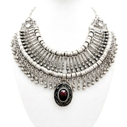 Collar de zamak mujer volumen hipoalergénico plateado aleación ajustable diseño joyería osnor moda moderno elegante boda fiesta fashion glamour lujo elegante diario exclusivo único 