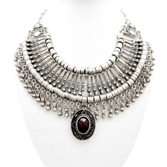 Collar de zamak mujer volumen hipoalergénico plateado aleación ajustable diseño joyería osnor moda moderno elegante boda fiesta fashion glamour lujo elegante diario exclusivo único 