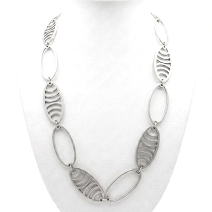 Collar zamak mujer volumen hipoalergénico plateado aleación ajustable diseño joyería osnor moda moderno elegante boda fiesta fashion glamour lujo exclusivo único 