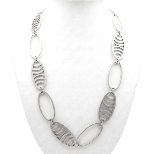 Collar zamak mujer volumen hipoalergénico plateado aleación ajustable diseño joyería osnor moda moderno elegante boda fiesta fashion glamour lujo exclusivo único 