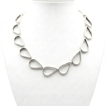 Collar de zamak unisex volumen cierre de gancho unisex diseño joyería osnor moda moderno elegante boda fiesta glamour lujo exclusivo hipoalergénico plateado aleación ajustable 
