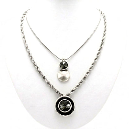 Collar cadena gargantilla zamak mujer volumen hipoalergénico plateado aleación cierre de gancho largo ajustable diseño joyería osnor moda moderno elegante boda fiesta glamour lujo elegante diario exclusivo único 