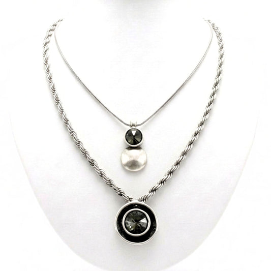 Collar cadena gargantilla zamak mujer volumen hipoalergénico plateado aleación cierre de gancho largo ajustable diseño joyería osnor moda moderno elegante boda fiesta glamour lujo elegante diario exclusivo único 