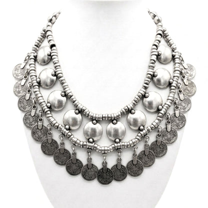 Collar cadena gargantilla zamak mujer volumen hipoalergénico plateado aleación cierre de gancho diseño joyería osnor moda moderno elegante boda fiesta fashion glamour lujo exclusivo único 