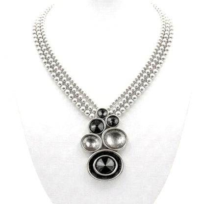 Collar cadena gargantilla zamak mujer volumen hipoalergénico plateado aleación ajustable diseño joyería osnor moda moderno elegante boda fiesta glamour lujo elegante diario exclusivo único 