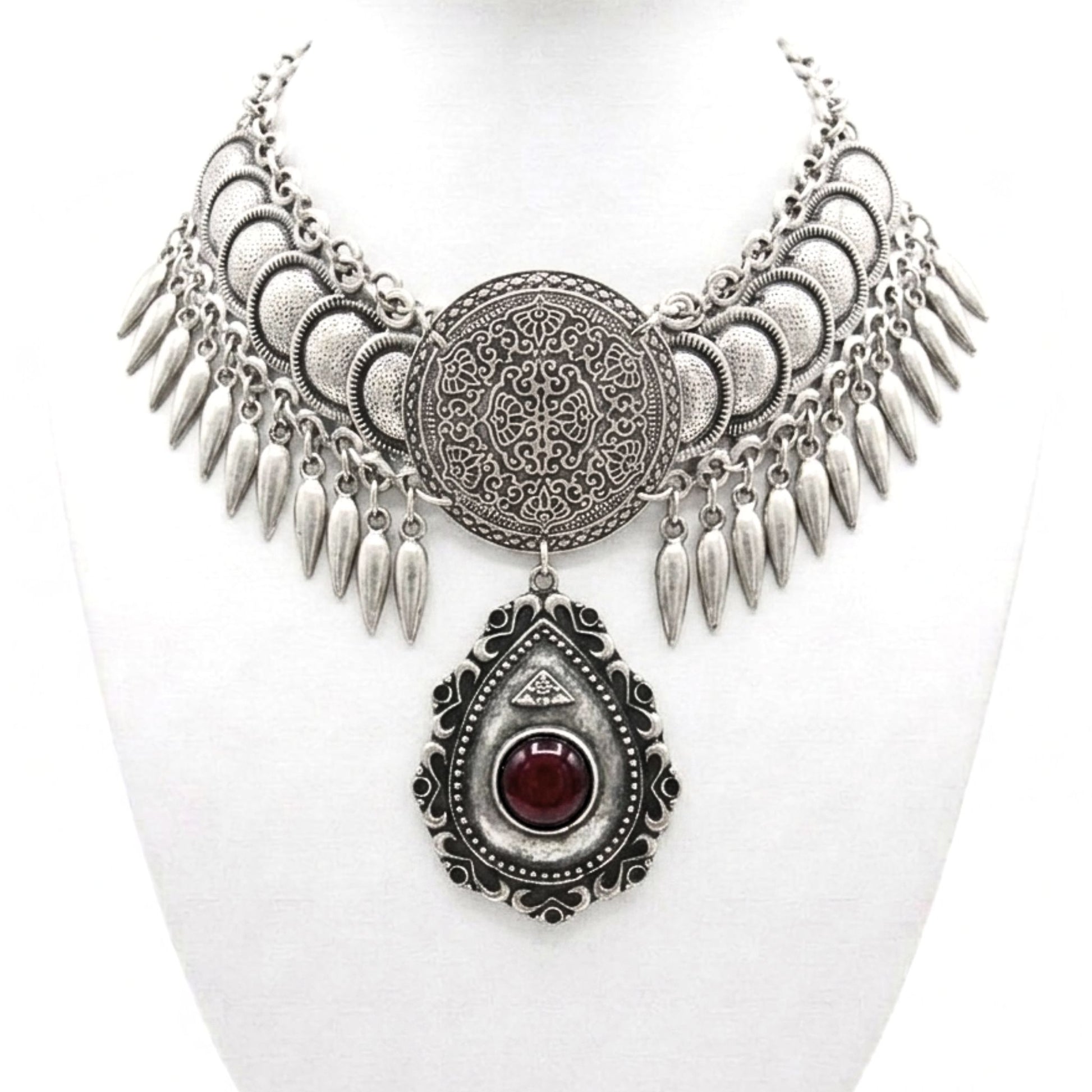 Collar cadena gargantilla zamak mujer volumen hipoalergénico plateado aleación ajustable diseño joyería osnor moda moderno elegante boda fiesta glamour lujo elegante diario plumas monedas 
