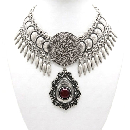 Collar cadena gargantilla zamak mujer volumen hipoalergénico plateado aleación ajustable diseño joyería osnor moda moderno elegante boda fiesta glamour lujo elegante diario plumas monedas 