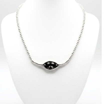 Collar cadena gargantilla zamak mujer volumen hipoalergénico plateado aleación cierre de gancho exclusivo único diseño joyería osnor moda moderno elegante boda fiesta fashion glamour lujo 