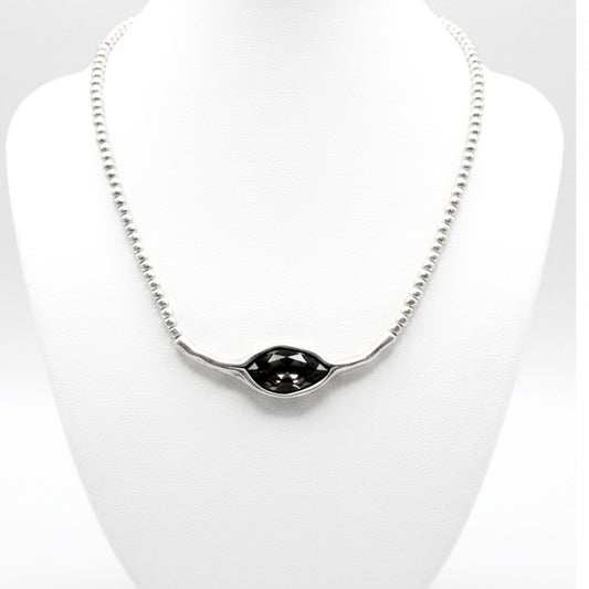 Collar cadena gargantilla zamak mujer volumen hipoalergénico plateado aleación cierre de gancho exclusivo único diseño joyería osnor moda moderno elegante boda fiesta fashion glamour lujo 