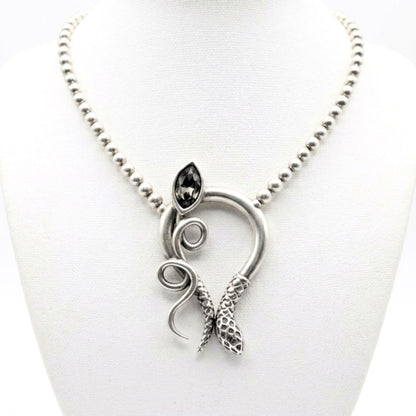 Collar cadena gargantilla zamak mujer volumen hipoalergénico plateado aleación ajustable diseño joyería osnor moda moderno elegante boda fiesta glamour lujo mujer diferente exclusivo hipoalergénico 