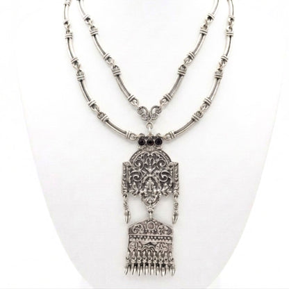 Collar cadena gargantilla zamak mujer volumen hipoalergénico plateado aleación cierre de gancho largo ajustable diseño joyería osnor moda moderno elegante boda fiesta glamour lujo 
