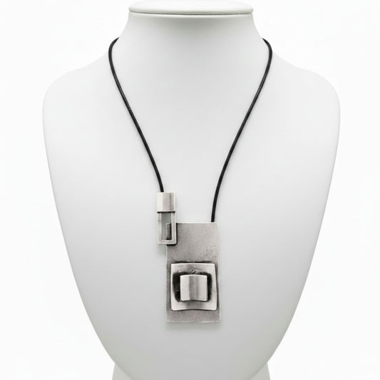 collar zamak y piel unisex joyeria osnor zamak