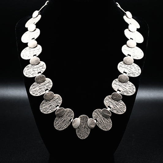 collar de zamak plateado diseño exclusivo joyeria osnor zamak