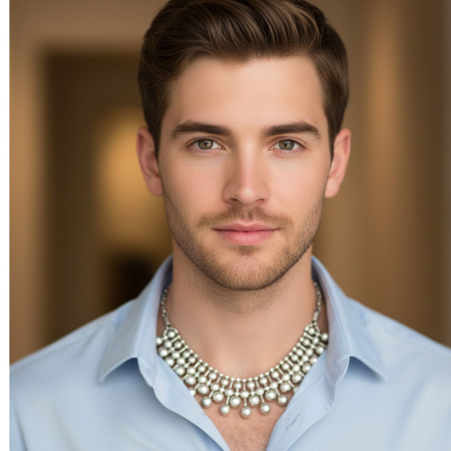 Collar Gargantilla Zamak Volumen | Cadena Piel Negra | Joyería Osnor