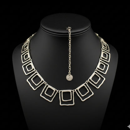 Collar Gargantilla Geométrica Zamak Plateado | Unisex