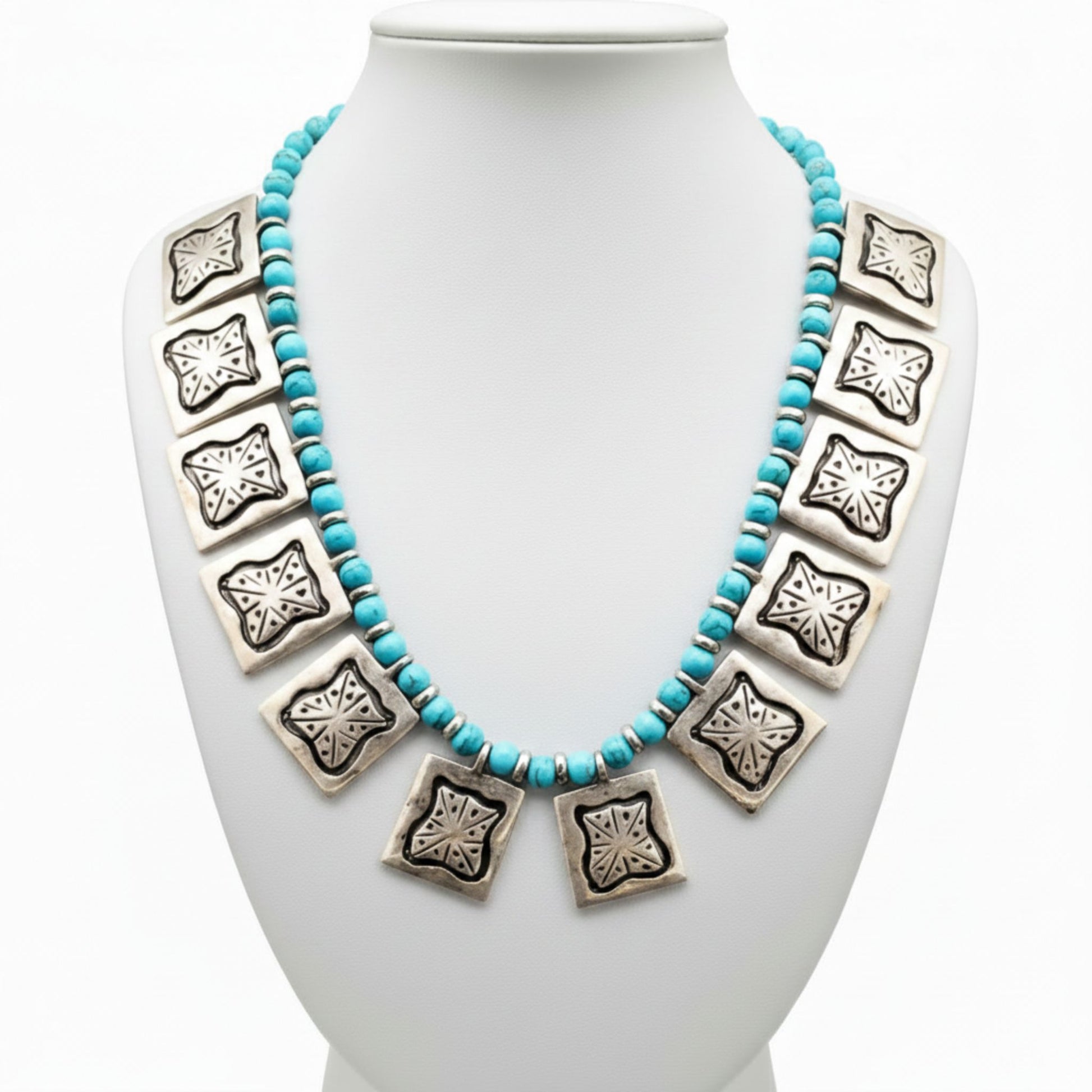 collar zamak y tuquesa mujer joyeria osnor zamak fashion