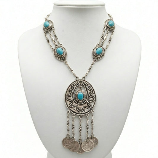 collar mujer zamak exclusivo elegante turquesa joyeria osnor zamak