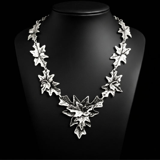 collar en expositor zamak mujer hoja exclusivo joyeria osnor zamak