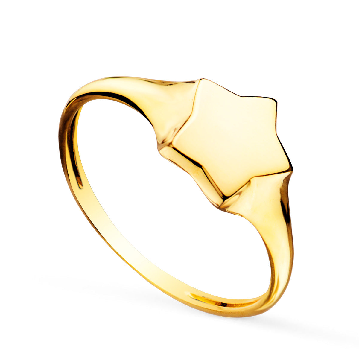 18K SELLO MUJER ESTRELLA ORO AMARILLO: TALLA 13