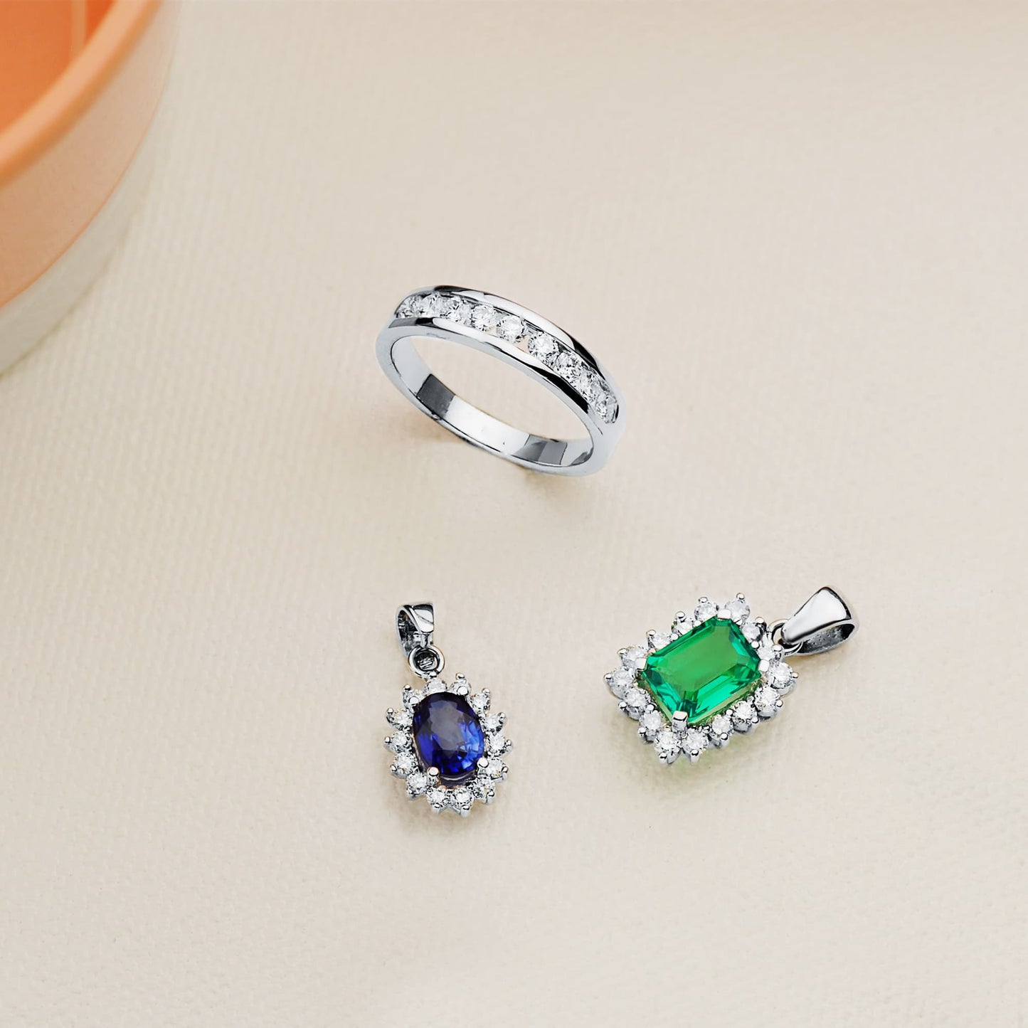 18K ALIANZA O ANILLO ORO BLANCO 9 DIAMANTES DE LABORATORIO 0,50 QTS. PUREZA VS2 COLOR G TALLA BRILLANTE