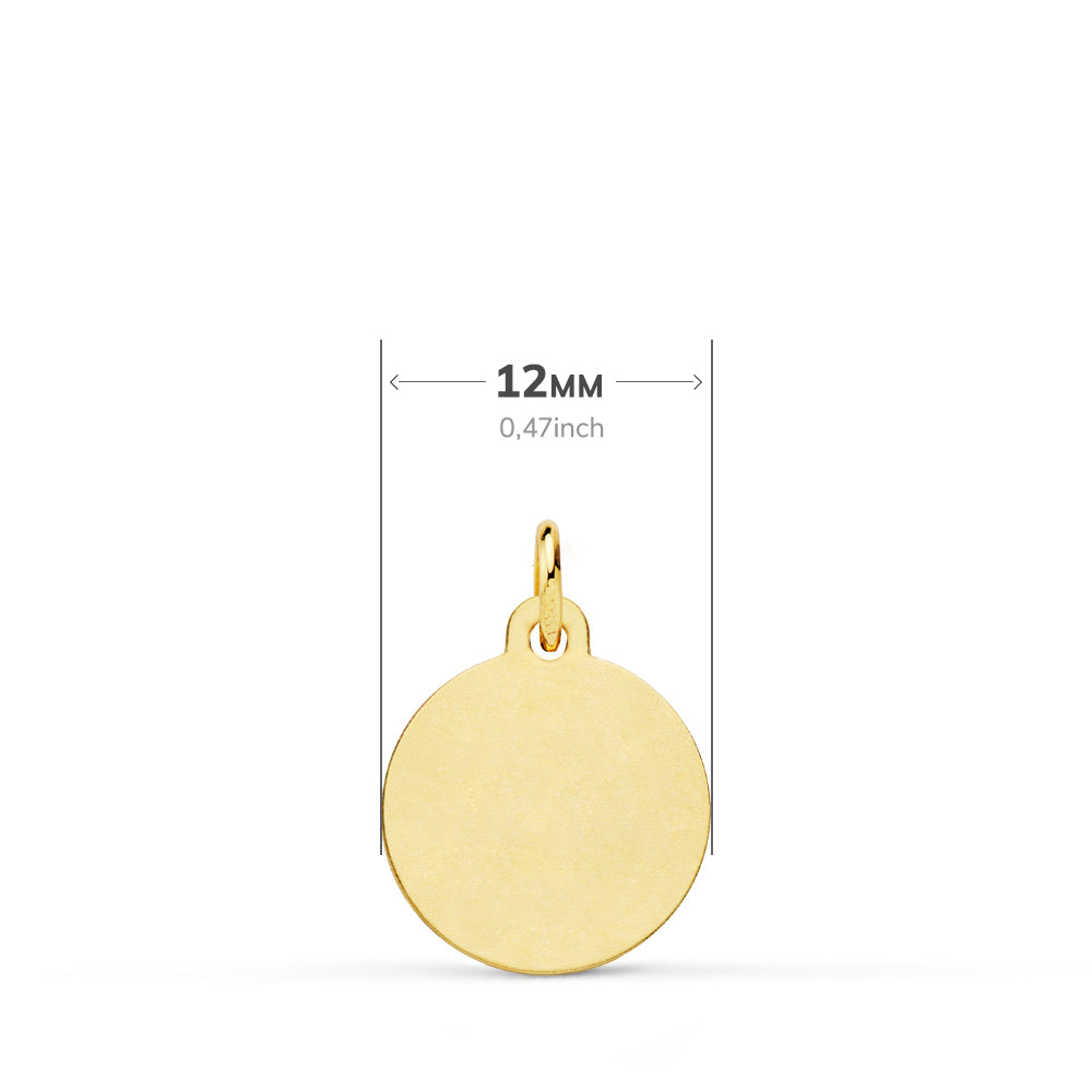 18K MEDALLA ORO AMARILLO CRISTO SAGRADO CORAZON JESUS BISEL 12 MM