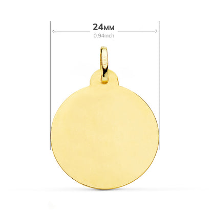 18K MEDALLA ORO AMARILLO GRAN PODER TALLADA 24 MM