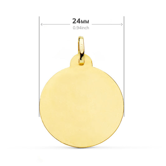 18K MEDALLA ORO AMARILLO VIRGEN CARIDAD DEL COBRE 24 MM