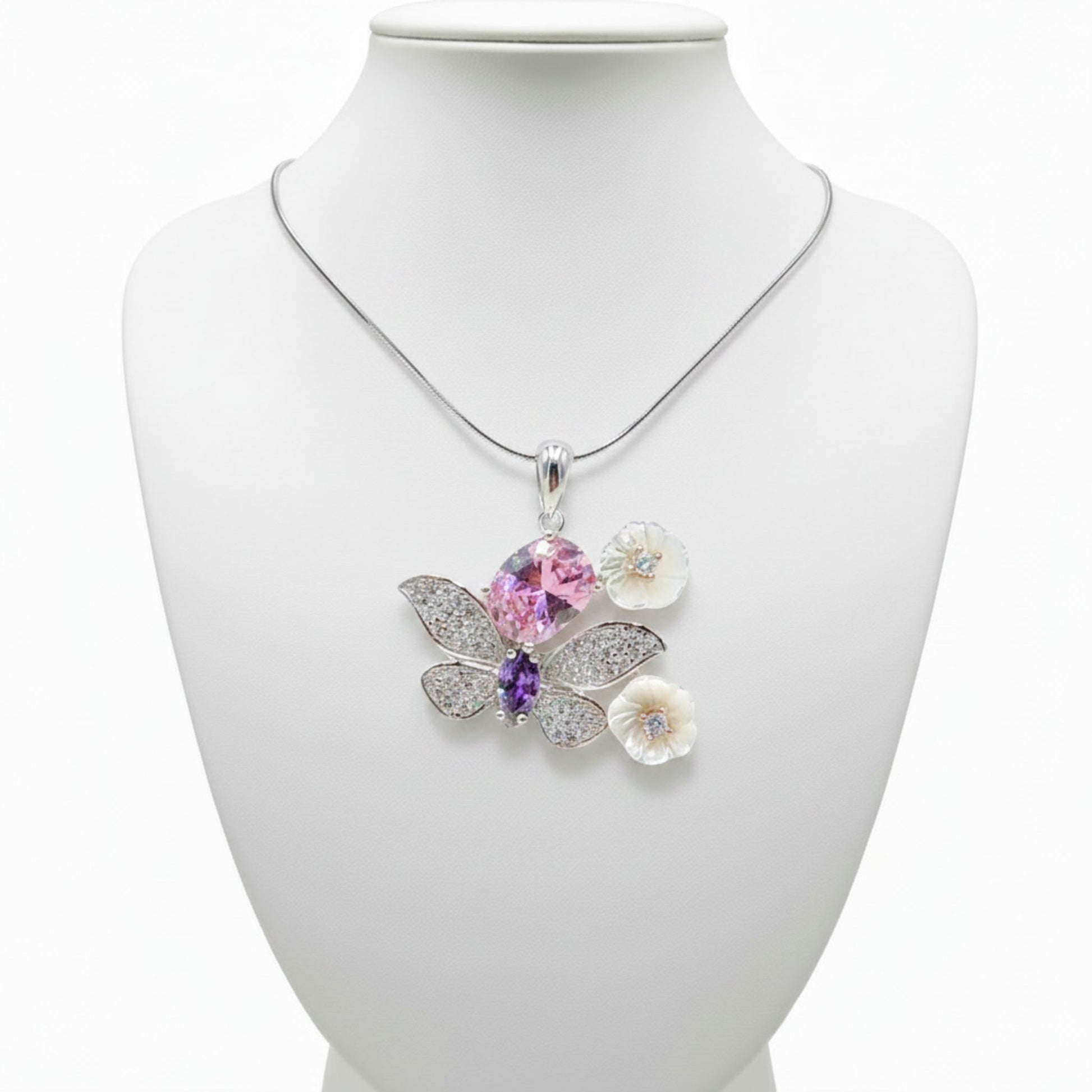 Collar Gargantilla Mariposa Plata 925 con Circonitas Joyeria Osnor