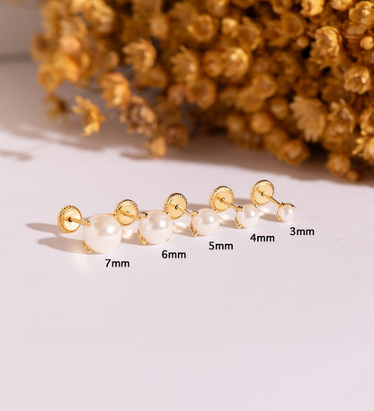 18K PENDIENTES ORO AMARILLO PERLA CON 4 GARRAS. MEDIDA: 3 MM. CIERRE TUERCA