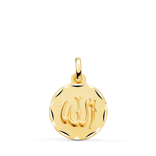 18K MEDALLA ORO AMARILLO ALA ES GRANDE TALLADA Y MATIZADA 16 MM