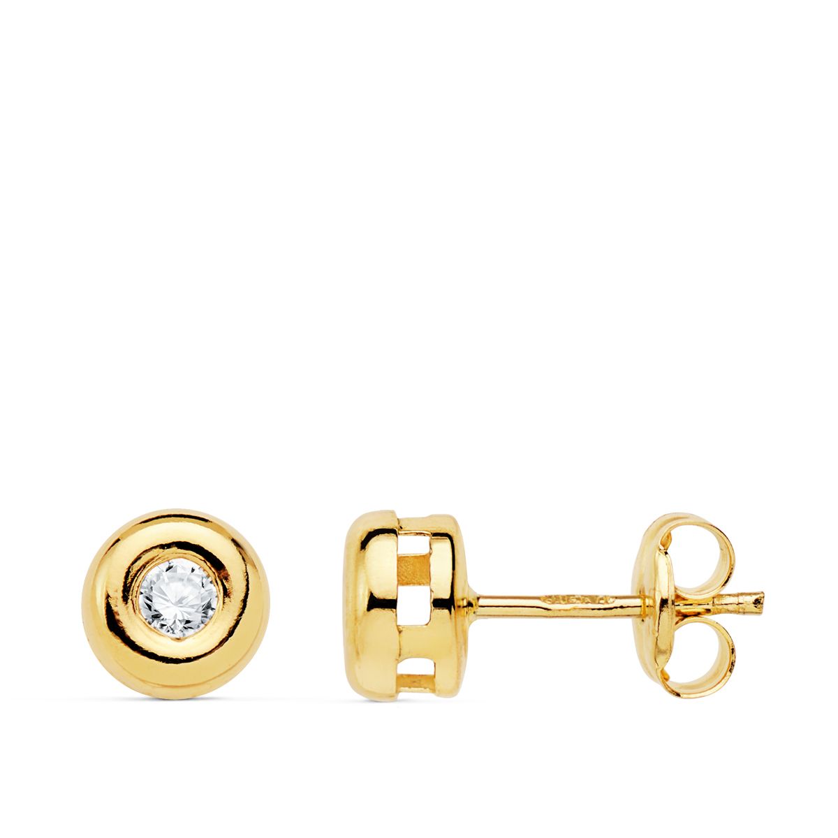18K PENDIENTES CHATON ORO AMARILLO DIAMANTES LABORATORIO 0,200 QTS VS2-G. MEDIDA: 6,5 X 6,5 MM. CIERRE PRESION