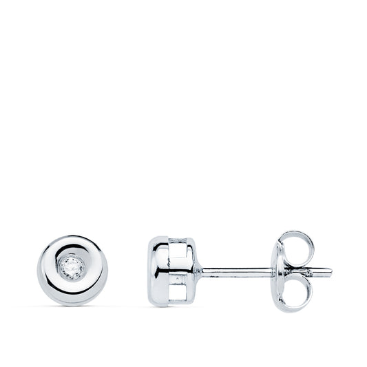 18K PENDIENTES CHATON ORO BLANCO DIAMANTES LABORATORIO 0,030 QTS VS2-G. MEDIDA: 4,8 X 4,8 MM. CIERRE PRESION