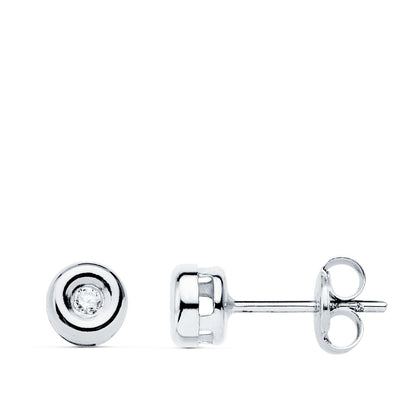 18K PENDIENTES CHATON ORO BLANCO DIAMANTES LABORATORIO 0,040 QTS VS2-G. MEDIDA: 5,5 X 5,5 MM. CIERRE PRESION