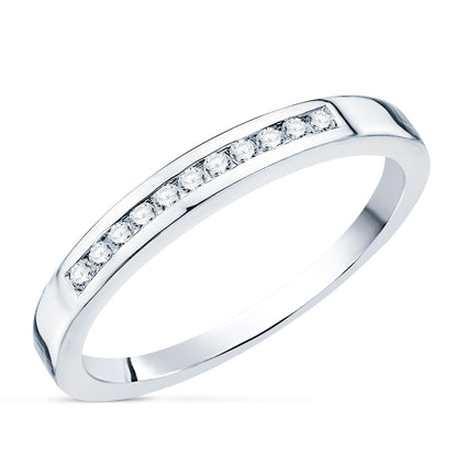 18K ALIANZA O ANILLO ORO BLANCO 11 DIAMANTES DE LABORATORIO 0,150 QTS. VS2-G