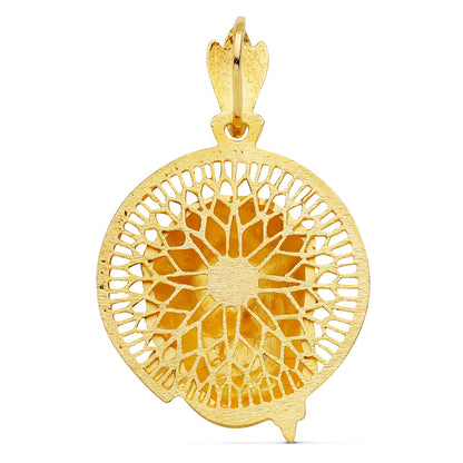18K COLGANTE ORO AMARILLO CABEZA DE CRISTO AUREOLA 29X26 MM