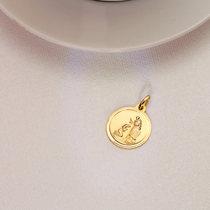 18K MEDALLA ORO AMARILLO BENDICION DE SAN FRANCISCO BISEL. DIAMETRO: 18 MM