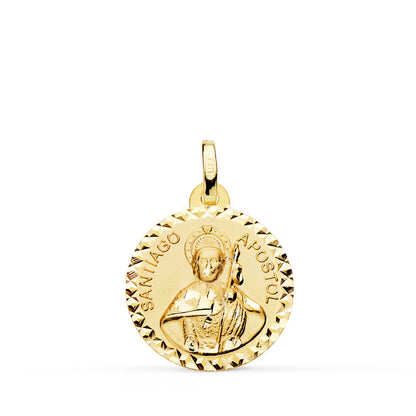 18K MEDALLA ORO AMARILLO SANTIAGO APOSTOL TALLA CRUZADA 18 MM