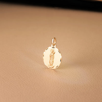 18K MEDALLA ORO AMARILLO VIRGEN DE LA ALMUDENA TALLADA 18 MM