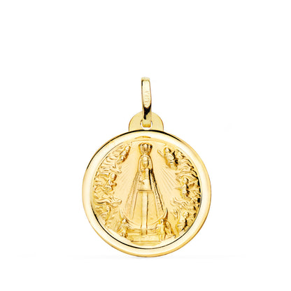 18K MEDALLA ORO AMARILLO VIRGEN NTRA SRA DE BEGOÑA 20 MM BISEL